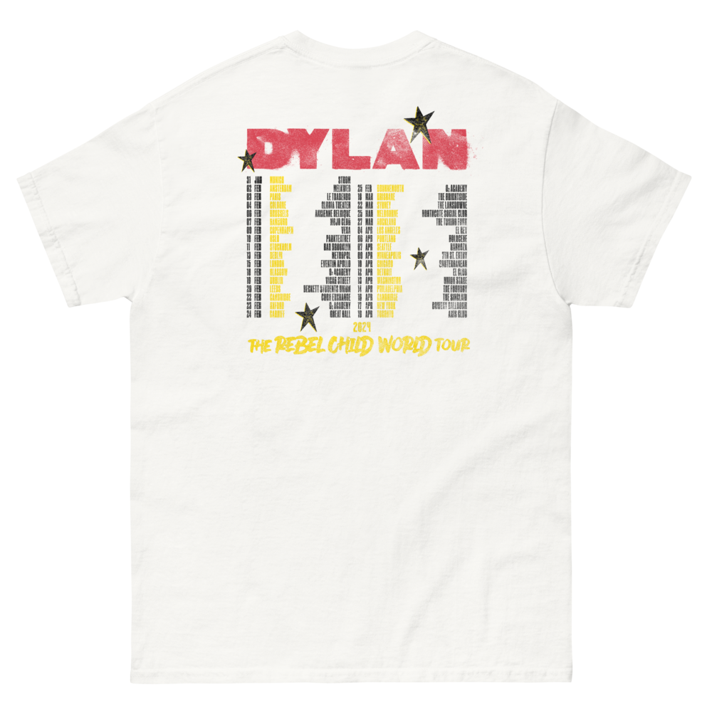 Dylan White Tour T-Shirt Back